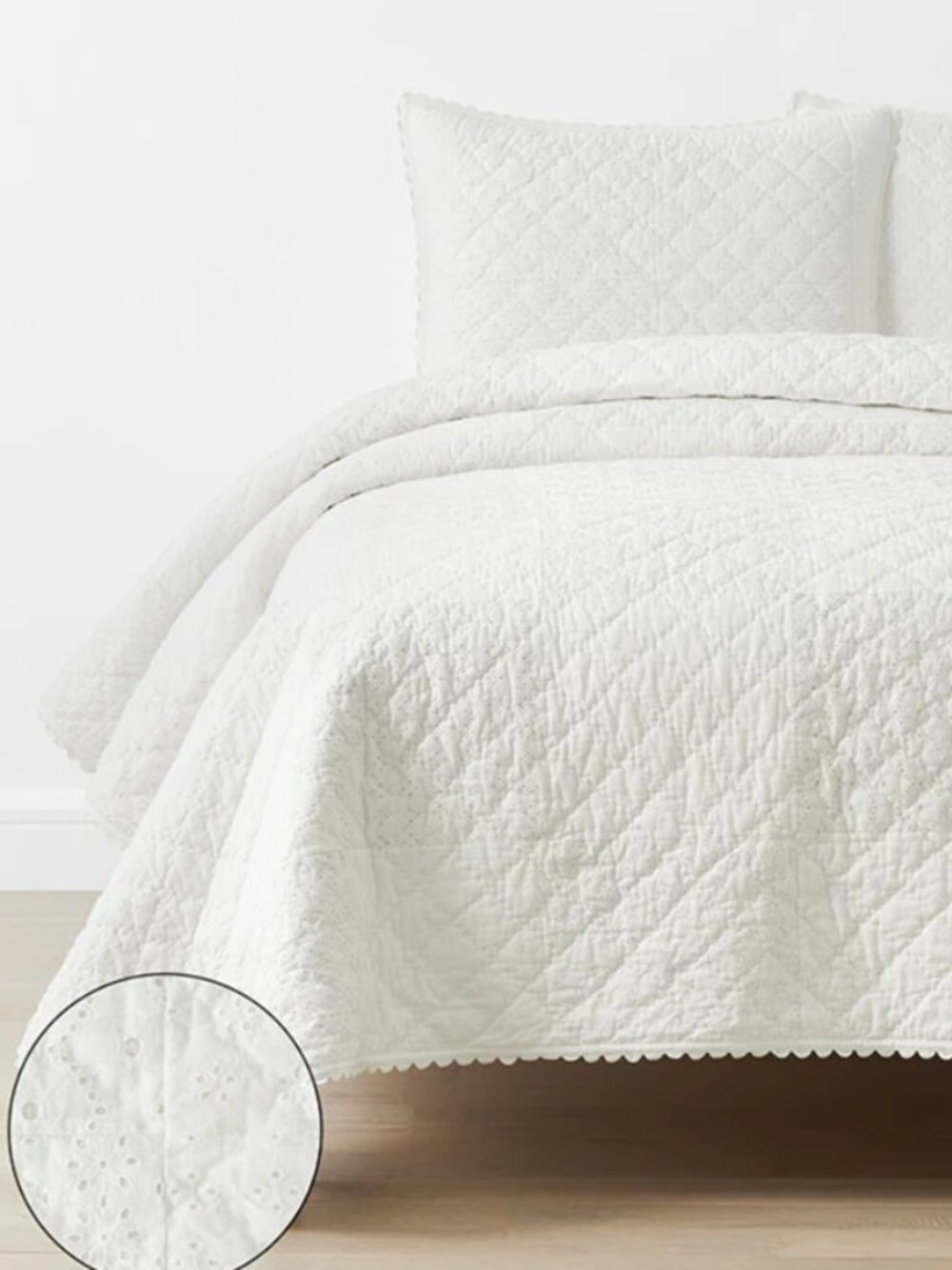 The Company Store Vintage Eyelet Quilt - White, Full/Queen- New!